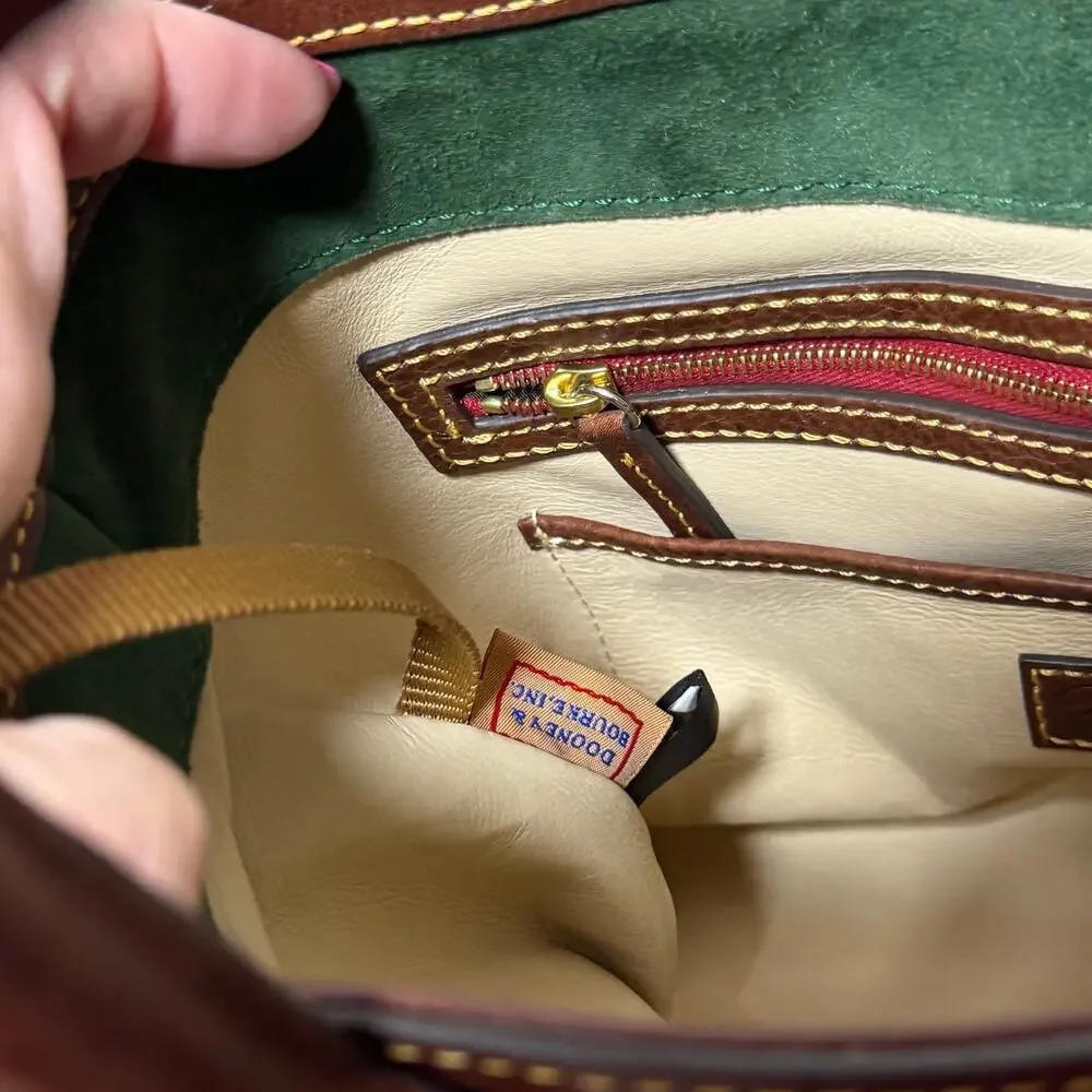 Dooney & Bourke Florentine Small Barlow Satchel Chestnut Leather Crossbody